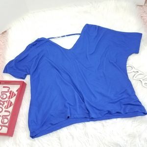OLD NAVY BLOUSE SHORT SLEEVE BLUE ROYAL SZ L/G